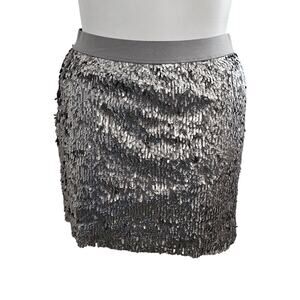 Chelsea & violet sequins mini skirt gray sz L